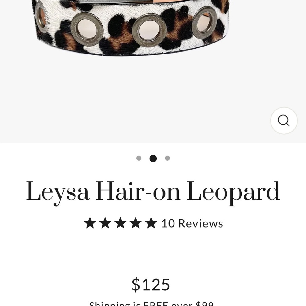 Brave Leysa hair on white leopard belt NWOT - Picture 2 of 7